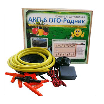Комплект автополива АКП-6, с измерение влажности почвы, для теплиц на 6 метров, питание 220в
